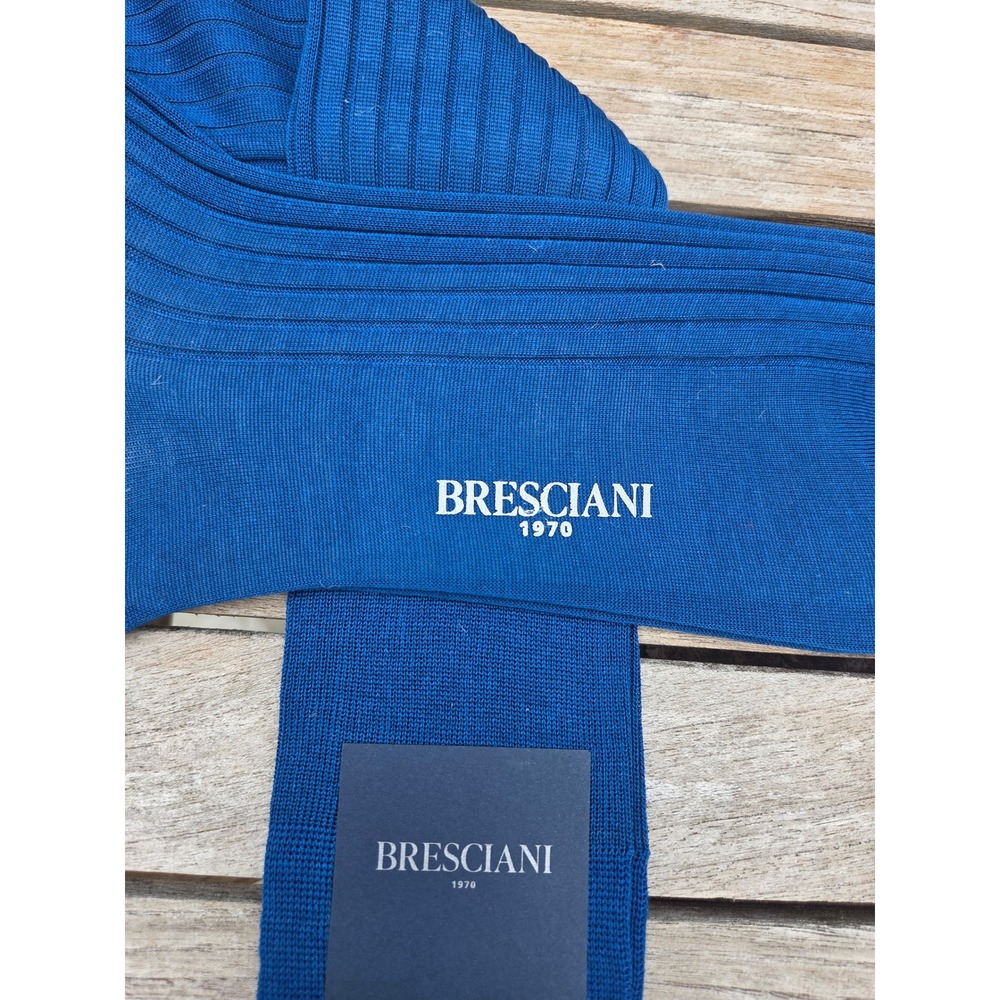 NWT-Bresciani 1970 Mens Knee High Socks Italian 100% Cotton Luxury